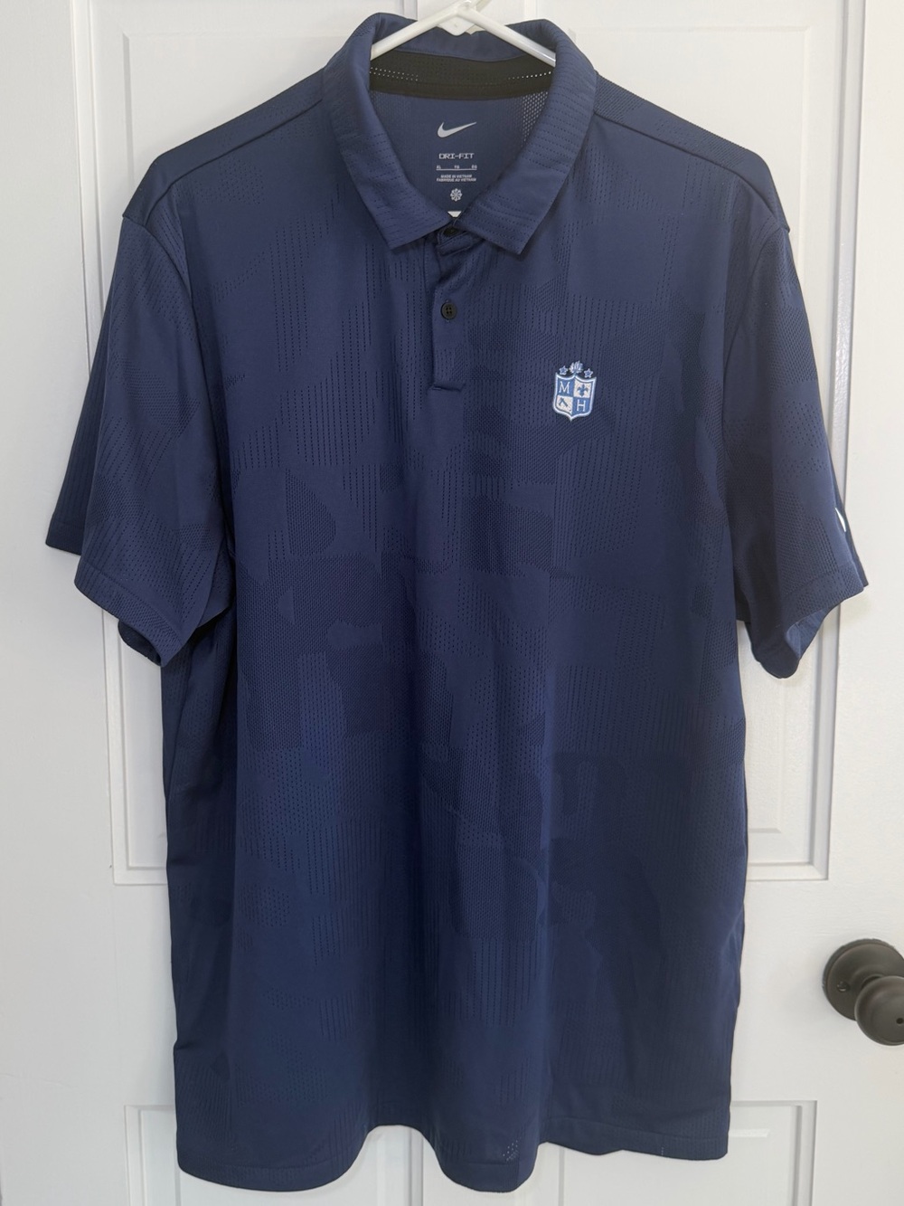 Nike Tour Dri-FIT Montour Heights Golf Polo Men’s XL Navy Jacquard